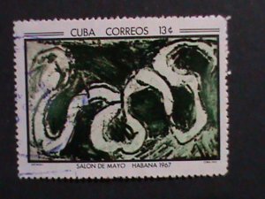 ​CUBA-1967 SC#1271 FAMOUS PAINTING-SALON DE MAYO-HAVANA-USED VERY FINE
