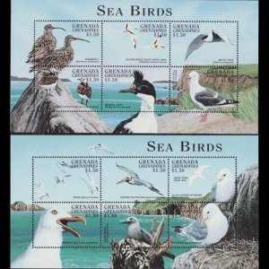 GRENADA GRENADINES 1998 - Scott# 2036-7 S/S Sea Birds NH