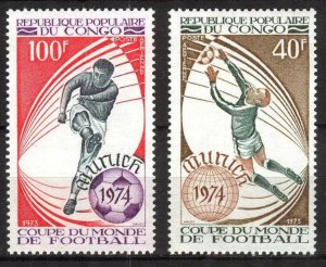 Congo 1973 Football Soccer FIFA World Cup Germany 1974 set of 2 MNH