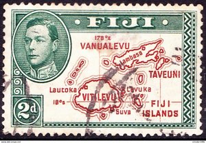 FIJI 1938 KGVI 2d Brown & Green Die I Perf 13½ SG253 FU