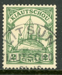 China 1905 Kiautschou  Germany 2¢ Yacht Michel 19 (Sc #24) Litsun VFU F47