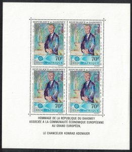 Dahomey Dr Adenauer Commemoration MS 1967 MNH SC#C58a SG#MS295 MI#Block 8