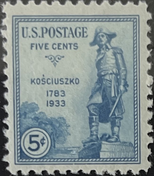 Scott #734 1934 5¢ General Tadeusz Kosciuszko unused hinged