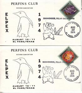 Perfins Club - Elpex 1974 - Set of Four Covers