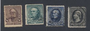 4x United States  Stamps; #225-8c, 226-10c, 227-15c Tear, 228-30c U F/VF $78.00