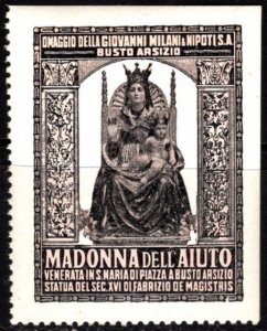 Vintage Italy Poster Stamp Homage Madonna Of Help Busto Arsizio