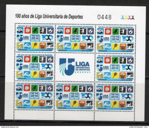 Sports soccer volleyball handball tennis chess basketball URUGUAY MNH STAMP s...