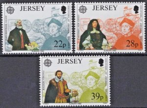 ZAYIX Great Britain Jersey 593-595 MNH Europa Historical Figures 020722S02