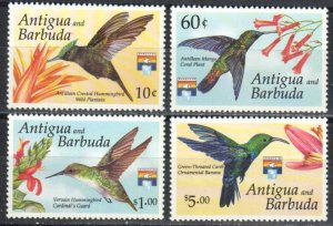 Antigua Stamp 1589, 1592, 1593, 1596  - Hummingbirds and flowers