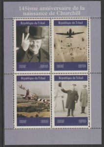 CHAD - 2019 - Winston Churchill - Perf 4v Sheet - MNH - Private Issue