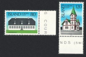 Iceland Church Mansion Europa 2v Margins 1978 MNH SG#561-562