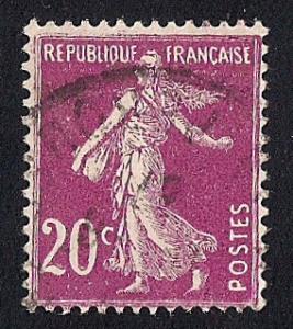 France #167 20C Sower, Red Violet Stamp used F