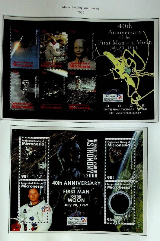 MICRONESIA Sc 810-11 NH 2 MINISHEETS OF 2009 - SPACE - MAN ON THE MOON - (JO23)