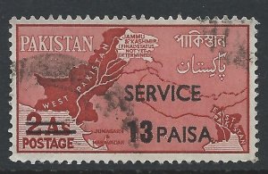 Pakistan 1961 - 13p on  2a Official - SGO73 used