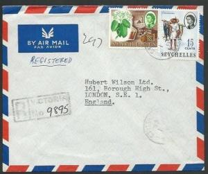 SEYCHELLES 1964 Registered airmail cover to UK.............................63821