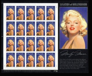 US #2967, 32c Marilyn Monroe,  Sheet, VF mint never hinged, Fresh Sheet