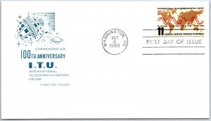 U.S. FIRST DAY COVER 10th ANNIVERSARY OF THE INTERNATIONAL TELECOMS UNION 1965