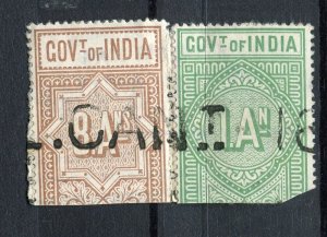 INDIA; 1890s-1900s classic early QV Telegraph issues fine USED Postmark PIECE