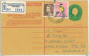 28538 - AUSTRALIA Postal History REGISTERED STATIONERY from CARLTON SOUTH Birds-