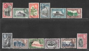 CEYLON 1938 - 1949 SET SG 386c/397a (CHEAPEST) Cat £30