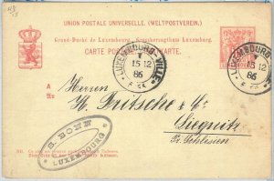 70014 - LUXEMBOURG - POSTAL HISTORY - P48  Stationery Card  1886 