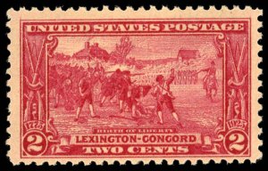 US Sc 618 F-VF/MNH - 1925 2¢ Carmine Red - Lexington-Concord Issue
