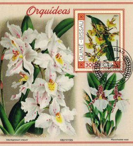 GUINEA-BISSAU 2021 - Orchids /  minisheet