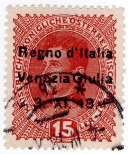 (I.B) Austria Postal : Occupation of Italy 15h overprint (Venezia-Giulia)