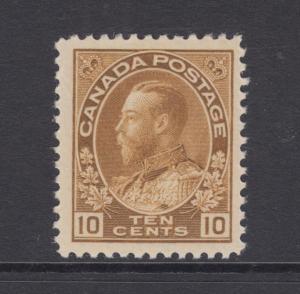 Canada Sc 118 MLH. 1912 10c bistre brown KGV Admiral F-VF