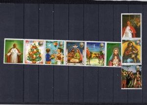 PARAGUAY 1984 CHRISTMAS PAINTINGS SET OF 7 STAMPS & 2 LABELS MNH