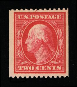 GENUINE SCOTT #386 F-VF MINT OG NH 1910 CARMINE PERF-12 SL-WMK COIL SINGLE 12279