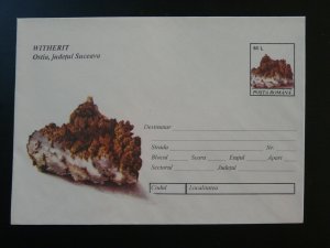 geology minerals whiterite postal stationery Romania 1994