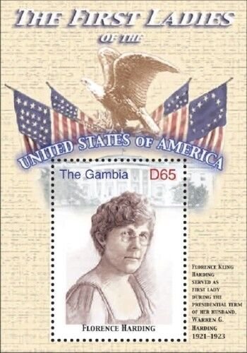 GAMBIA FIRST LADIES OF THE UNITED STATES - FLORENCE HARDING S/S MNH
