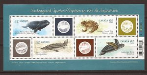 2007 Canada - Sc 2229 - MNH VF - Mini Sheet - Endangered Species - 2