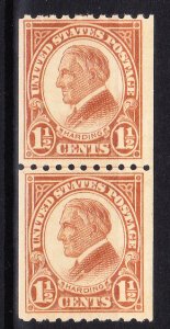 MOstamps - US Scott #605 Mint OG H Coil Line Pair - Lot # DS-5611