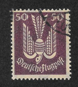 Germany Scott C5 Used HOG(CTO) - 1922 50(pf) Carrier Pidgeon - SCV $8.25