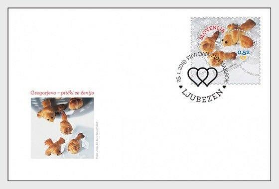 H01 Slovenia 2019 Greetings Stamp St Valentine’s FDC