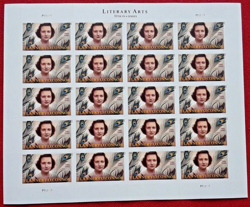 Three x 20 = 60 of FLANNERY O'CONNER  3 Ounce Rate US PS Postage Stamps. Sc 5003