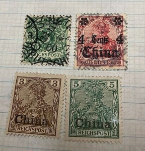 KAPPYSTAMPS GERMAN OFFICES IN CHINA FOUR DIFFERENT MINT AND USED GS1317