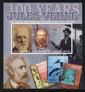 GRENADA 100th MEMORIAL OF JULES VERNE SCOTT #3524 IMPERF SHEET MINT NH