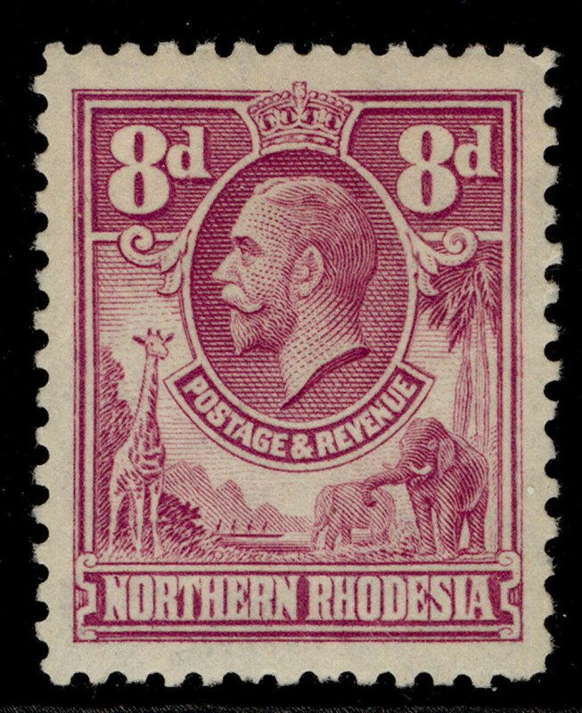 NORTHERN RHODESIA GV SG8, 8d rose-purple, M MINT.