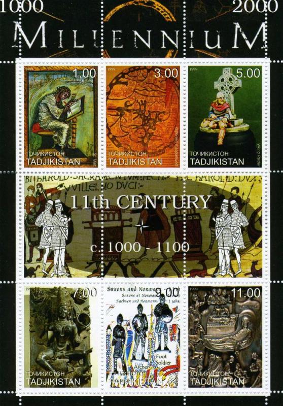 Tajikistan 1999 MILLENNIUM 11th.Century 1000-1100 Sheet Perforated Mint (NH)