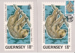 Guernsey # 416-420, Zoological Trust - Animals, Maxi Cards