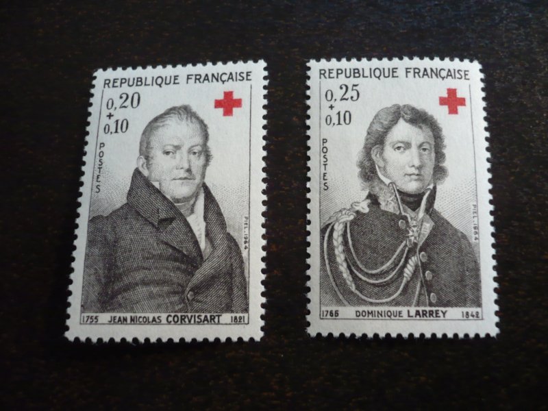 Stamps - France - Scott# B385-B386 - Mint Hinged Set of 2 Stamps