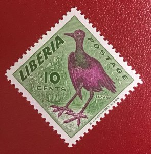 1953 Liberia Sc 345 unused 10c Jacana CV$1.90 Lot 1921