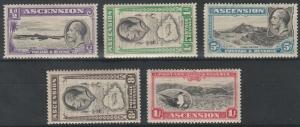 ASCENSION 1934 KGV PICTORIAL RANGE TO 1/- 