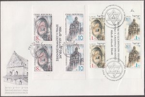 CZECHOSLOVAKIA Sc # 3010a. FDC  JOINT ISSUE with HEART of SHEETS JOINT CANCEL