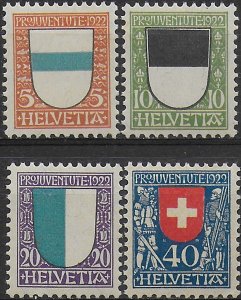 1922 Svizzera Pro Juventute 4v. MNH Unificato n. 188/91