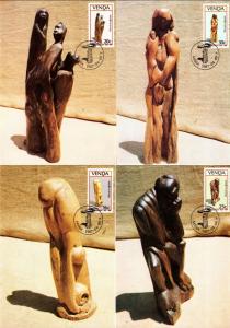 Venda - 1987 Wood Sculptures Maxi Card Set SG 155-158