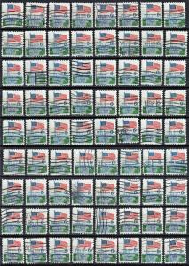 SC#1338 6¢ Flag & White House Singles (1968) Used Lot of 81